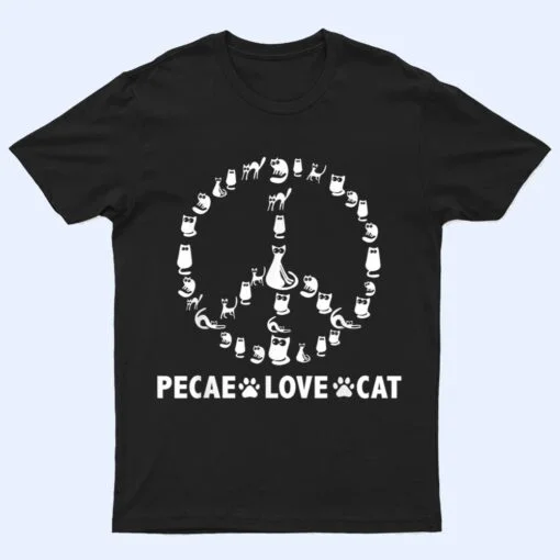 1 Womens Peace Love Cat T Shirt