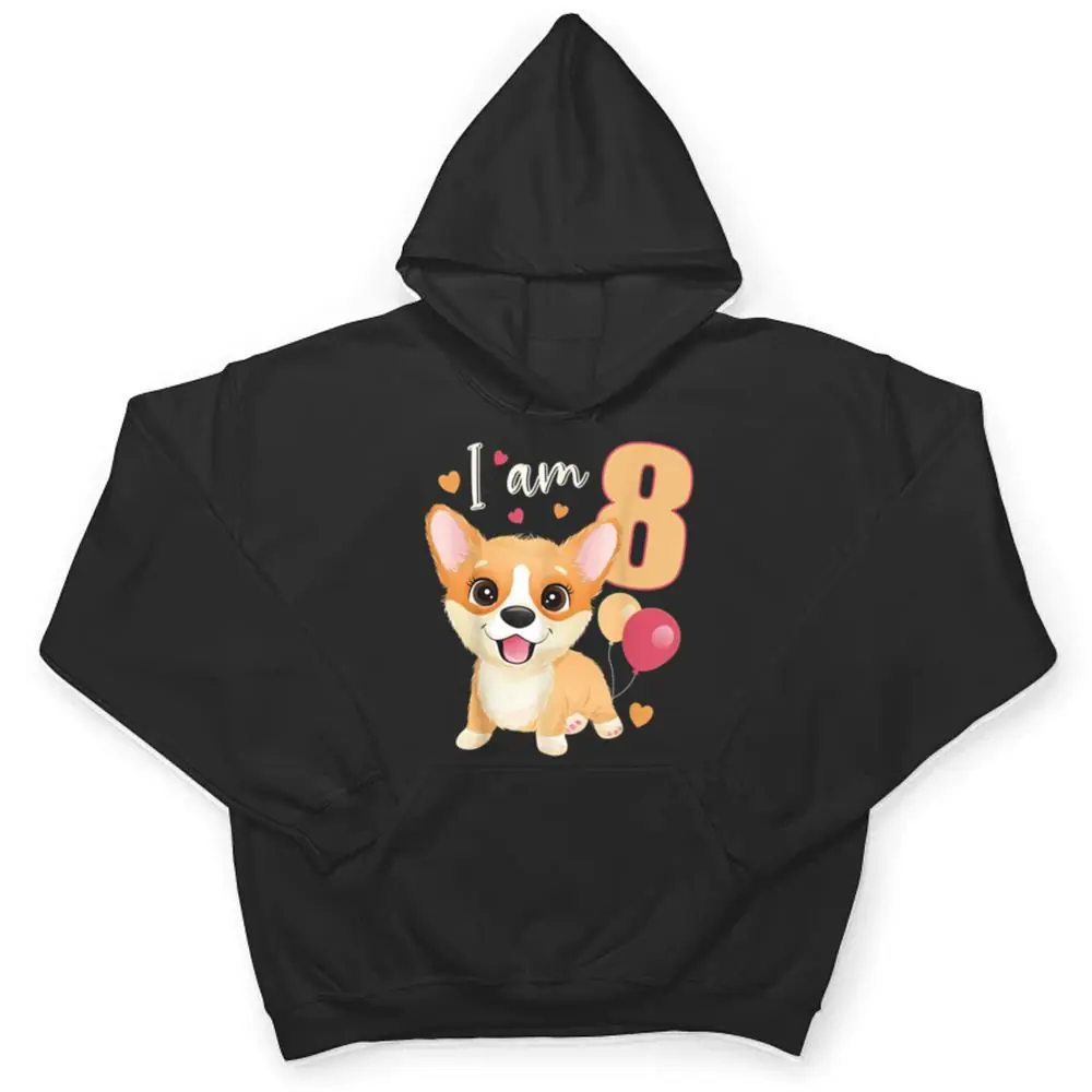 8 Years old 8 birthday outfit Boy girl Dog Corgi T Shirt