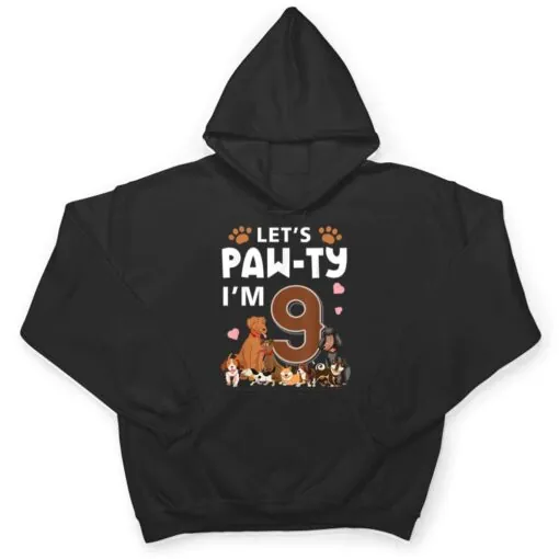 9 Year Old Puppy Dog Birthday Pawty Dogs 9th Party T Shirt