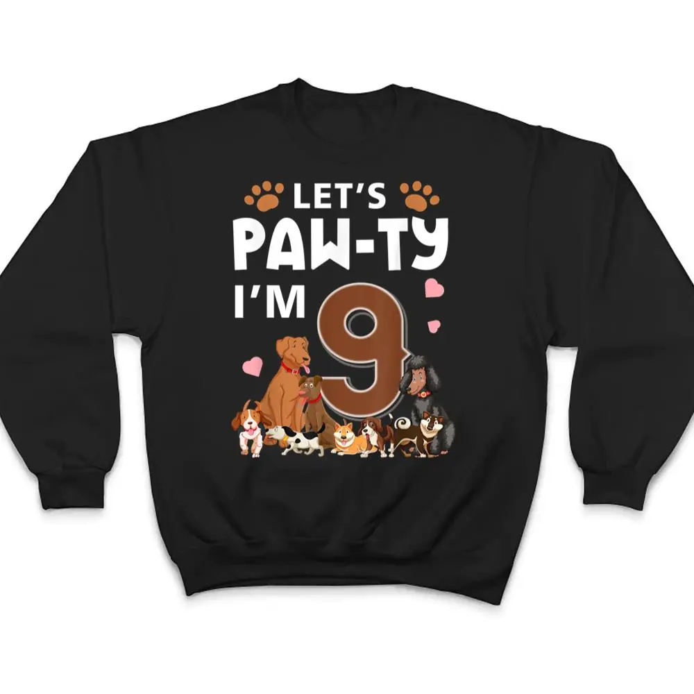 9-Year-Old-Puppy-Dog-Birthday-Pawty-Dogs-9th-Party-T-Shirt-4 9 Year Old Puppy Dog Birthday Pawty Dogs 9th Party T Shirt