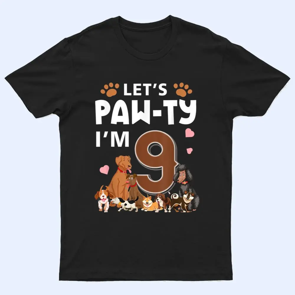 9 Year Old Puppy Dog Birthday Pawty Dogs 9th Party T Shirt 9 Year Old Puppy Dog Birthday Pawty Dogs 9th Party T Shirt