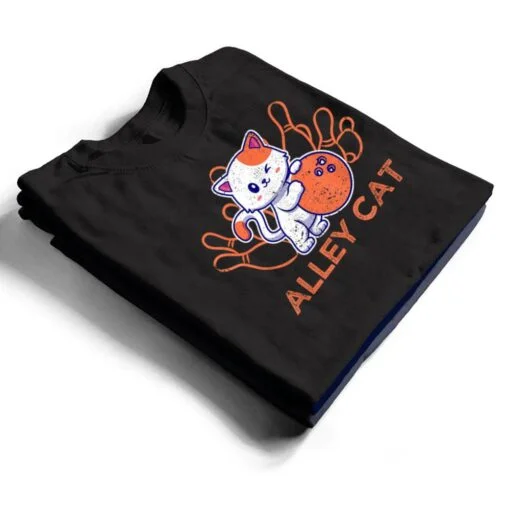 Alley Cat Bowling Team Humor Funny Bowler Cats Vintage T Shirt