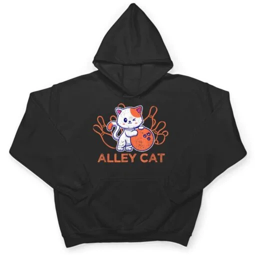 Alley Cat Bowling Team Humor Funny Bowler Cats Vintage T Shirt