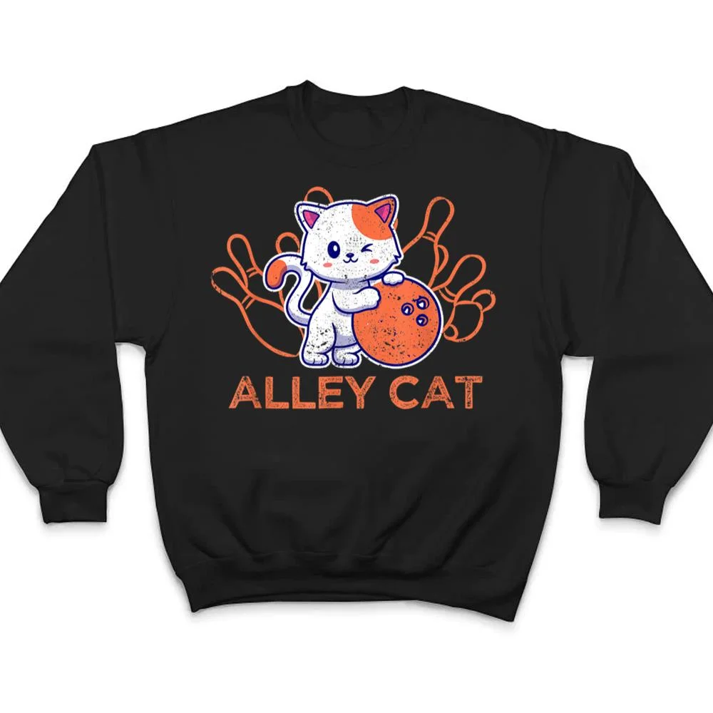Alley-Cat-Bowling-Team-Humor-Funny-Bowler-Cats-Vintage-T-Shirt-4 Alley Cat Bowling Team Humor Funny Bowler Cats Vintage T Shirt