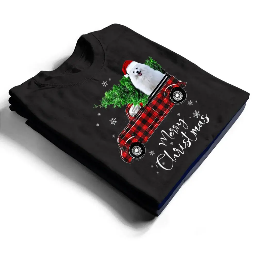 American-Eskimo-Red-Truck-Christmas-funny-dog-T-Shirt-1 American Eskimo Red Truck Christmas funny dog T Shirt