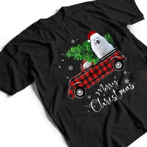 American Eskimo Red Truck Christmas funny dog T Shirt