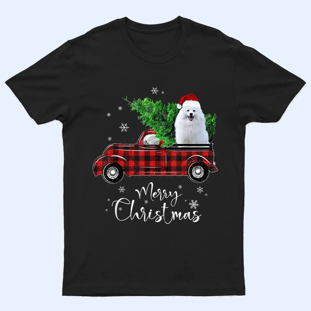 American Eskimo Red Truck Christmas funny dog T Shirt American Eskimo Red Truck Christmas funny dog T Shirt