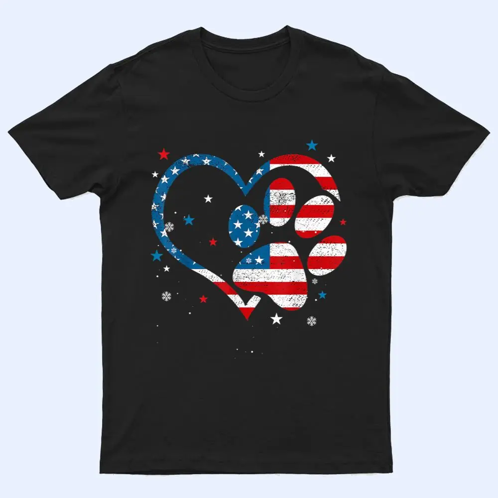 American Flag Patriotic Dog & Cat Paw Print - 4th Of July T Shirt American Flag Patriotic Dog & Cat Paw Print - 4th Of July T Shirt