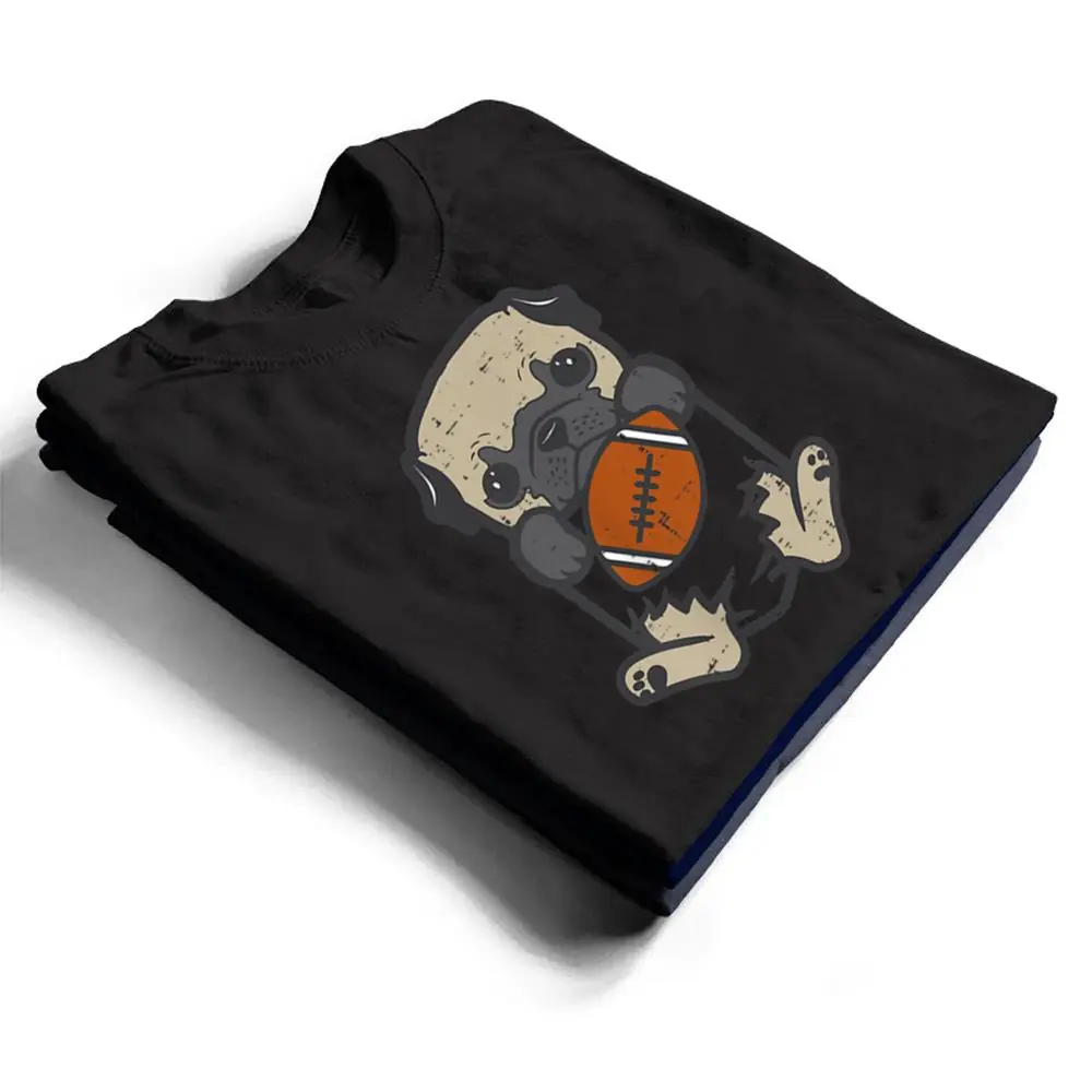 American Football Pug Pocket Cute Sports Dog T Shirt