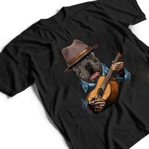 American Pit Bull Terrier Playing Guitar Dog Guitar Player T Shirt