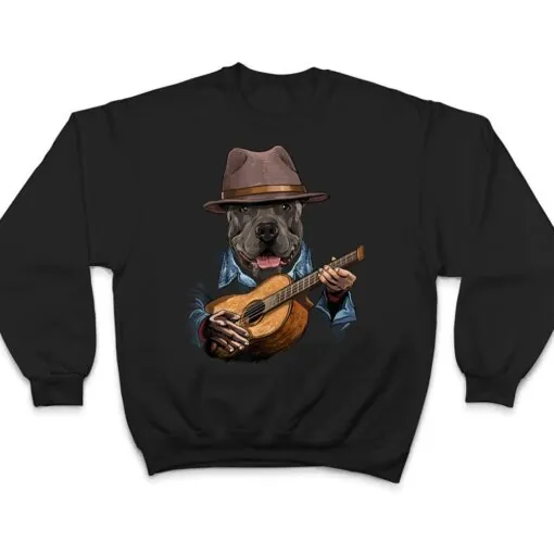 American Pit Bull Terrier Playing Guitar Dog Guitar Player T Shirt