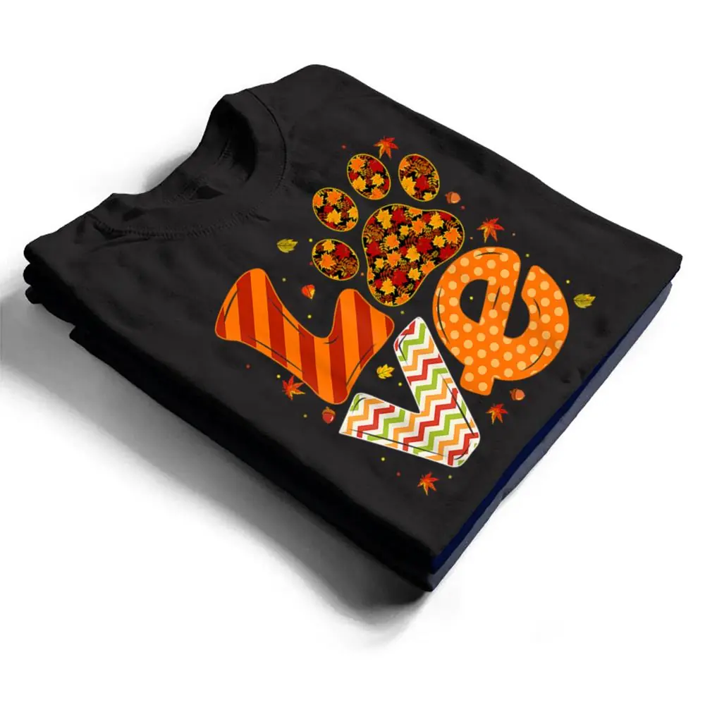 Animal Rescue Dog Paw Print Maple Leaf Autumn Fall T Shirt