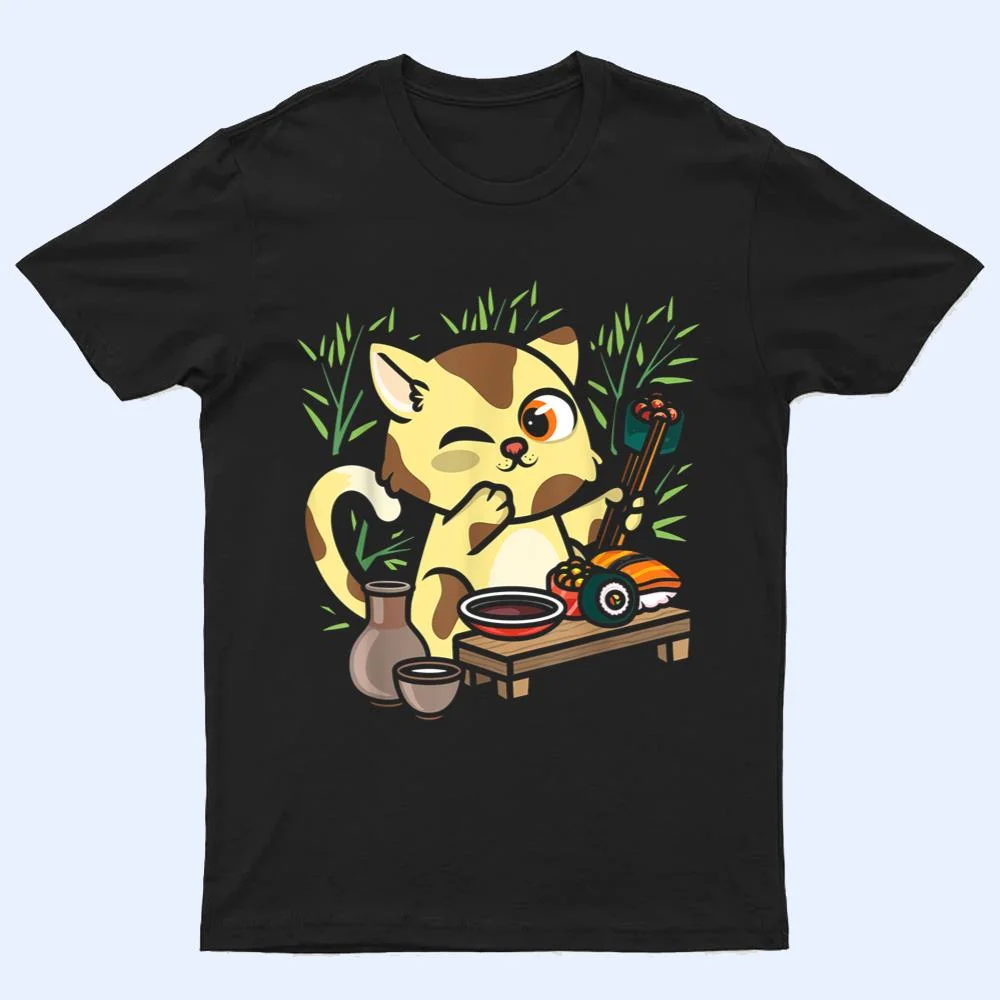 Animal Sushi Cat Lover Japanese Kawaii Cat Eating Food Art T Shirt Animal Sushi Cat Lover Japanese Kawaii Cat Eating Food Art T Shirt