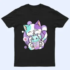 Anime Kawaii Cat Boba Bubble Tea Neko Boba Tea Cat for Girls T Shirt