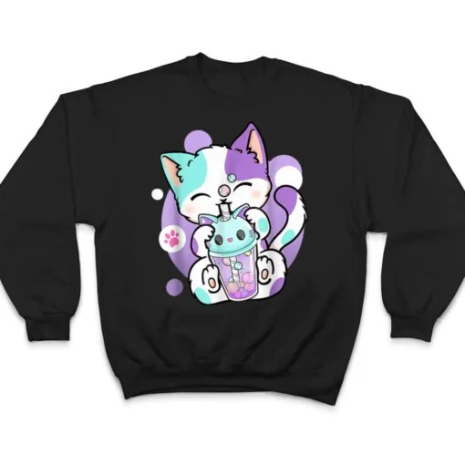 Anime Kawaii Cat Boba Bubble Tea Neko Boba Tea Cat for Girls T Shirt