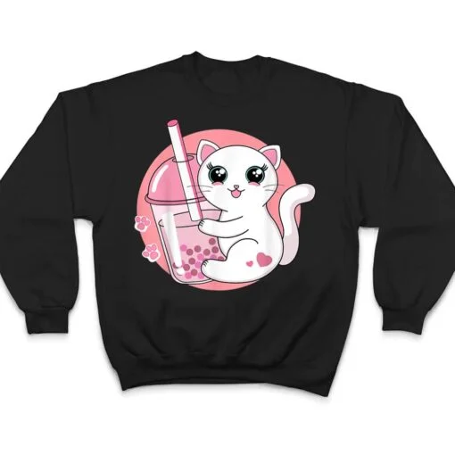 Anime Kawaii Cat Boba Bubble Tea T Shirt