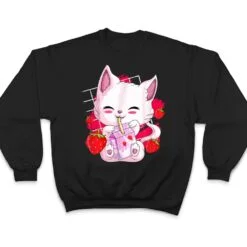 Anime Kawaii Cat Strawberry Milk Anime Neko Gifts Girls Teen T Shirt Anime Kawaii Cat Strawberry Milk Anime Neko Gifts Girls Teen T Shirt