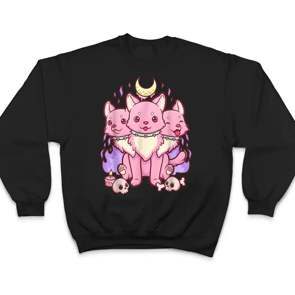 Anime-Kawaii-Pastel-Goth-Cute-Creepy-3-Headed-Dog-T-Shirt-4 Anime Kawaii Pastel Goth Cute Creepy 3 Headed Dog T Shirt
