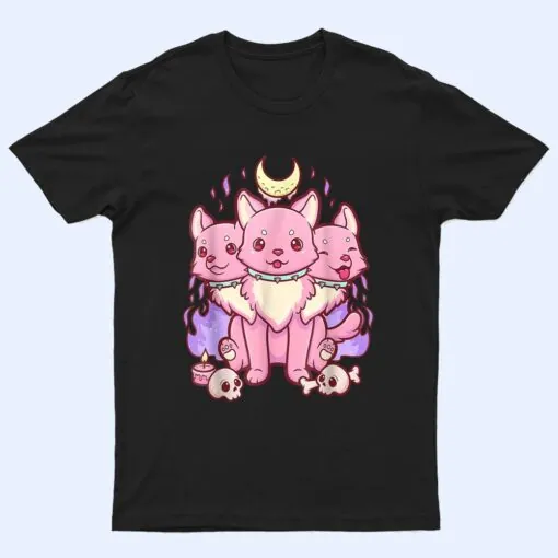 Anime Kawaii Pastel Goth Cute Creepy 3 Headed Dog T Shirt
