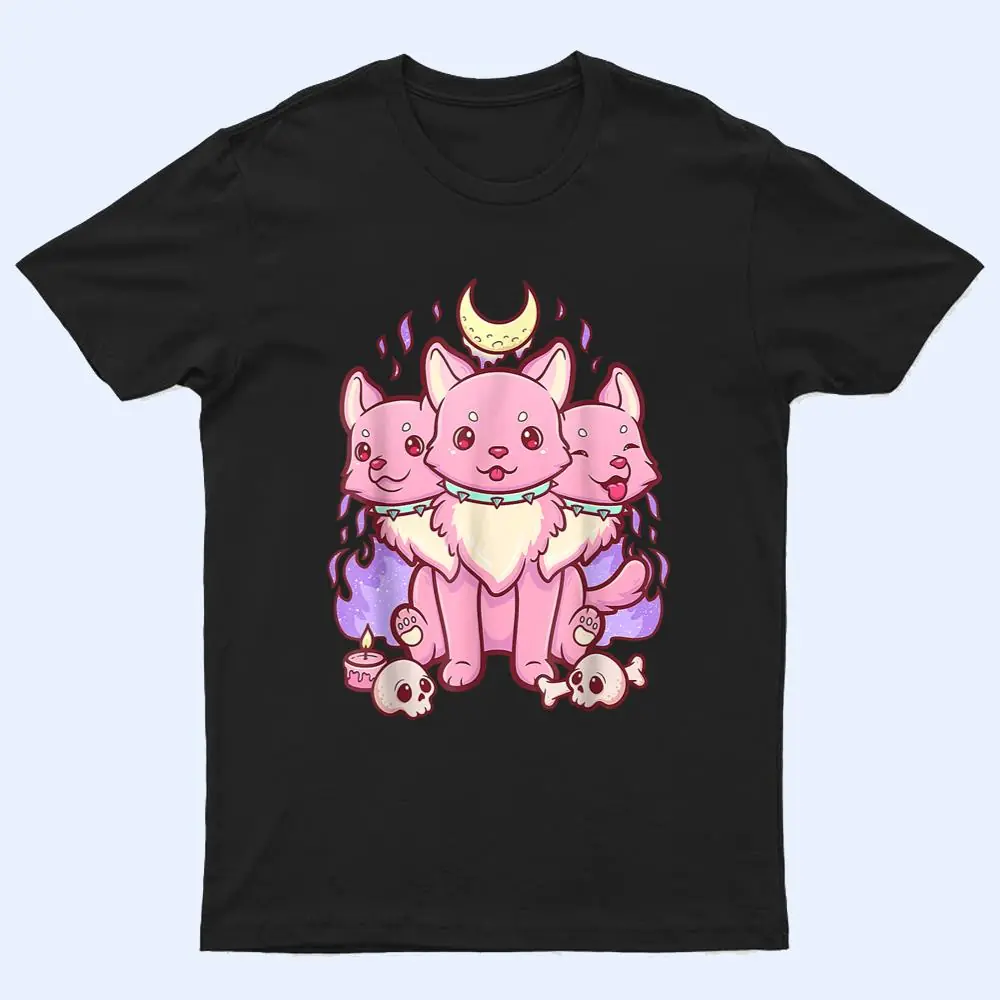Anime Kawaii Pastel Goth Cute Creepy 3 Headed Dog T Shirt Anime Kawaii Pastel Goth Cute Creepy 3 Headed Dog T Shirt