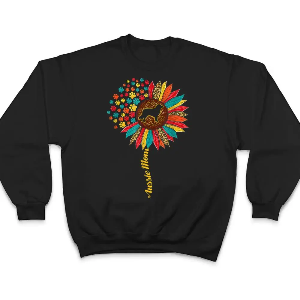 Aussie-Mom-Sunflower-Vintage-Australian-Shepherd-Dog-Mama-T-Shirt-4 Aussie Mom Sunflower Vintage Australian Shepherd Dog Mama T Shirt