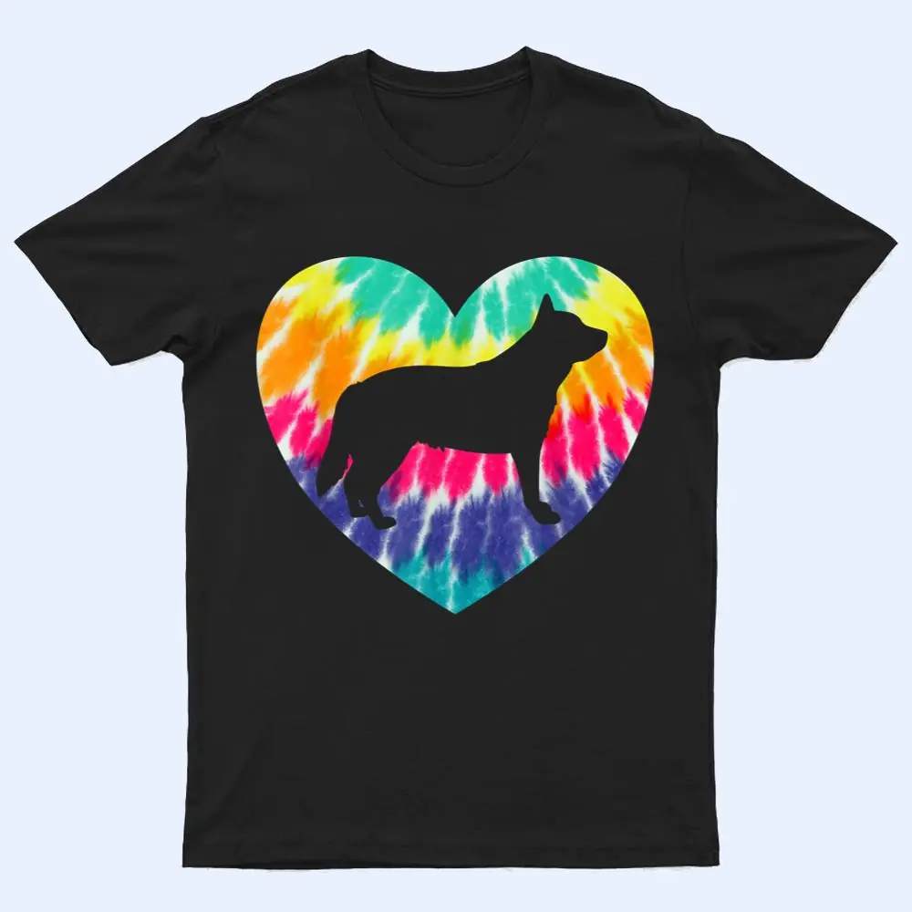 Australian Cattle Dog Heart With Tie dye Print Dog Mom Dad T Shirt Australian Cattle Dog Heart With Tie dye Print Dog Mom Dad T Shirt
