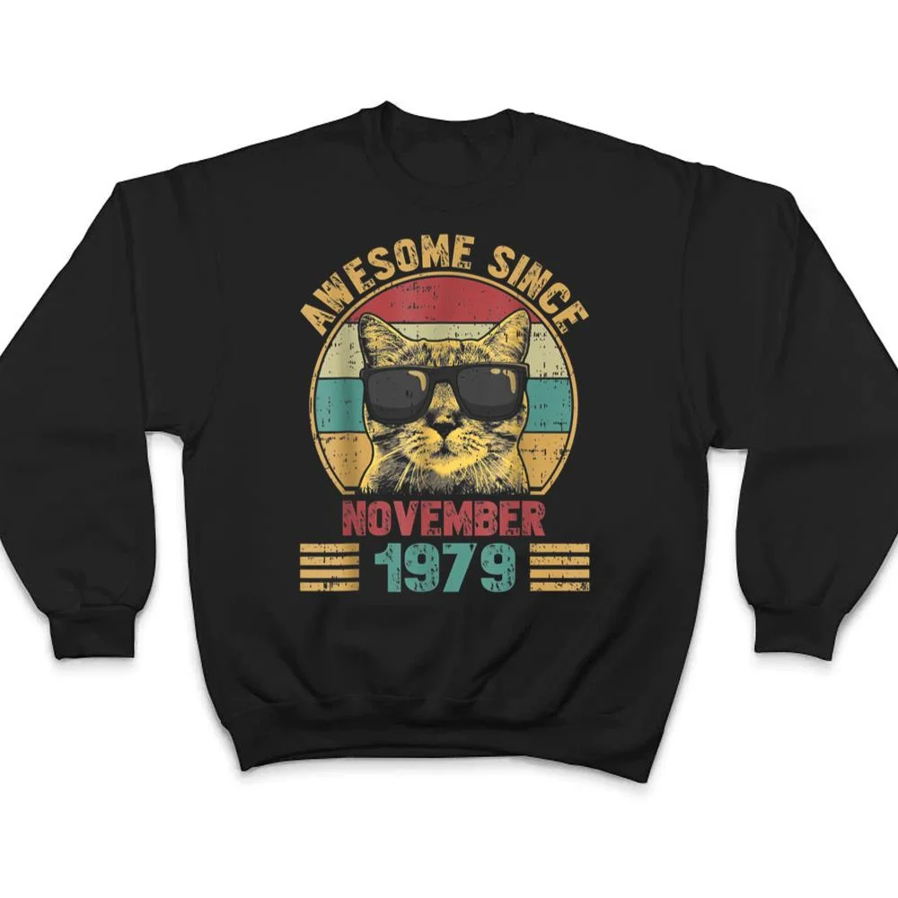 Awesome-Since-November-1979-43-Years-Old-Gifts-Cat-Lovers-T-Shirt-4 Awesome Since November 1979 43 Years Old Gifts Cat Lovers T Shirt