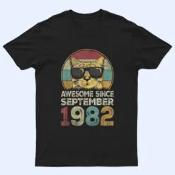 Awesome Since September 1982 40th Birthday Gifts Cat Lovers T Shirt