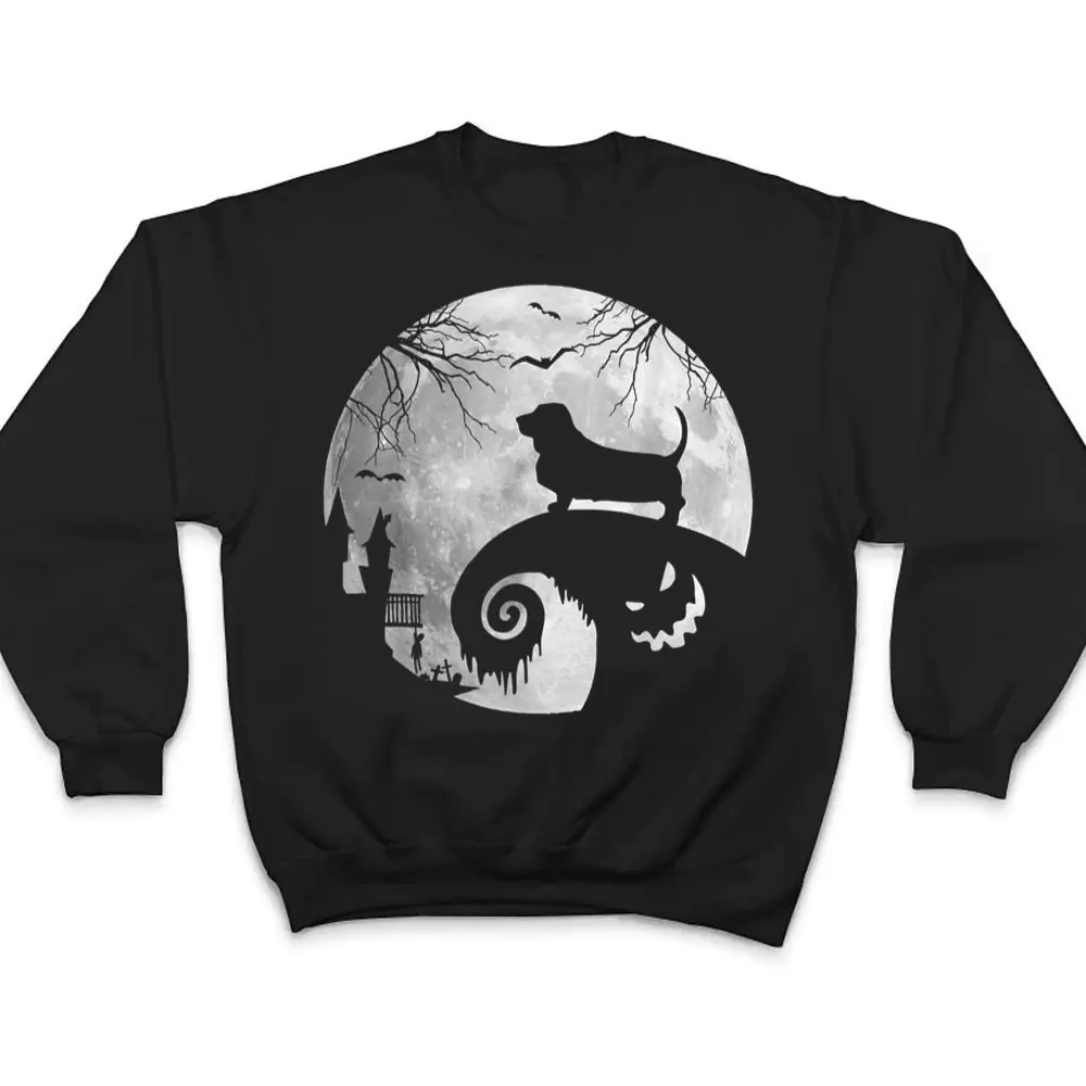 Basset-Hound-Dog-And-Moon-Halloween-Costume-Dog-Lover-Funny-T-Shirt-4 Basset Hound Dog And Moon Halloween Costume Dog Lover Funny T Shirt