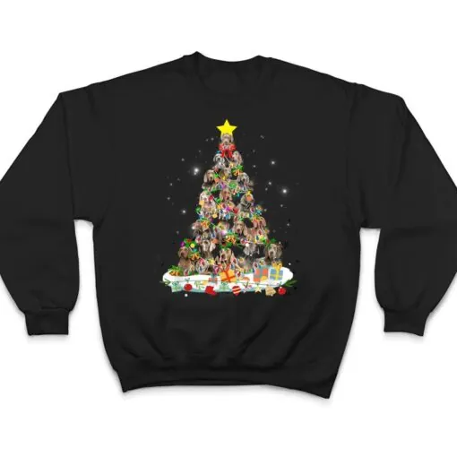 Basset Hound Dog Christmas Tree Lights Xmas Pajama Gifts T Shirt
