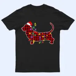 Basset Hound Dog Lights Christmas Matching Family T Shirt