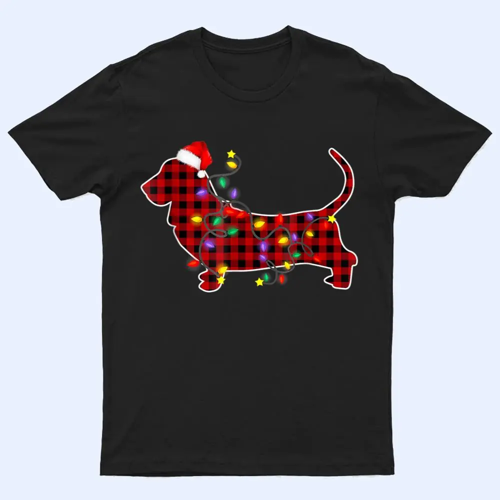 Basset Hound Dog Lights Christmas Matching Family T Shirt Basset Hound Dog Lights Christmas Matching Family T Shirt