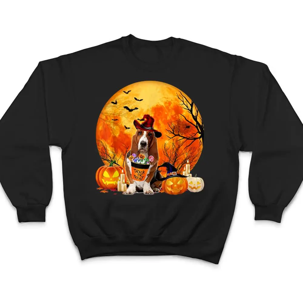 Basset-Hound-Dog-Witch-Pumpkin-Halloween-Costume-T-Shirt-4 Basset Hound Dog Witch Pumpkin Halloween Costume T Shirt