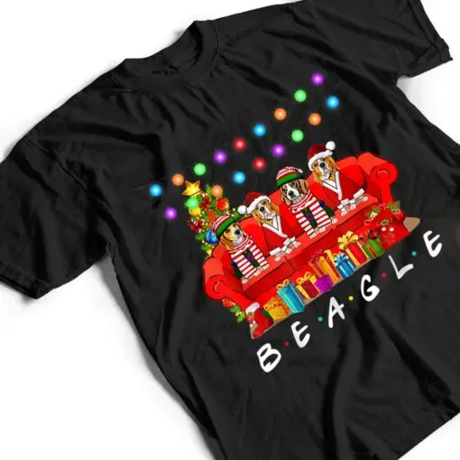 Beagle Dog Lights Christmas Matching Family T Shirt