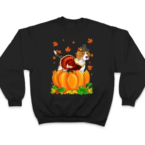 Beagle Dog Thanksgiving Turkey Fall Autumn Pumpkin T Shirt