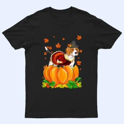 Beagle Dog Thanksgiving Turkey Fall Autumn Pumpkin T Shirt