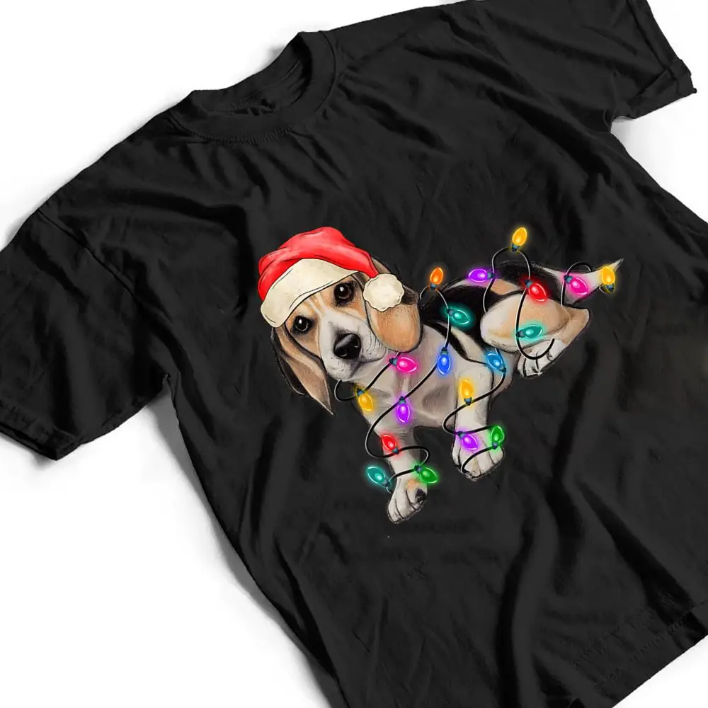 Beagle-Santa-Christmas-Tree-Lights-Xmas-Boys-Dog-Dogmas-T-Shirt-2 Beagle Santa Christmas Tree Lights Xmas Boys Dog Dogmas T Shirt