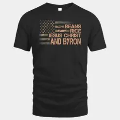 Beans Rice Jesus Christ and Byron Camouflage American Flag