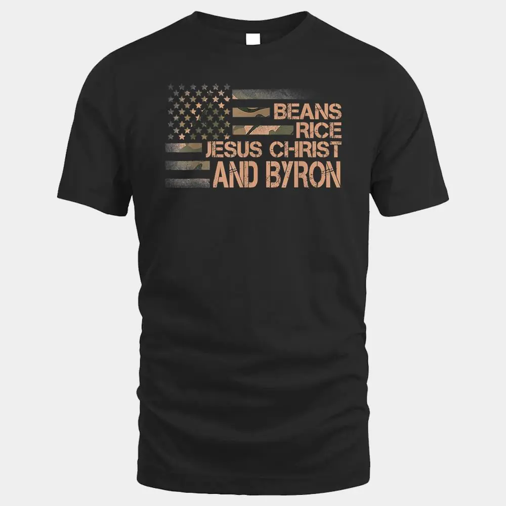 Beans Rice Jesus Christ and Byron Camouflage American Flag Beans Rice Jesus Christ and Byron Camouflage American Flag