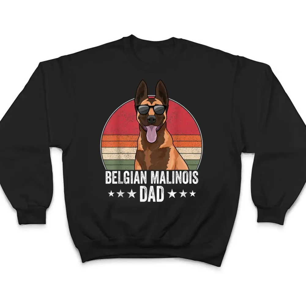 Belgian-Malinois-Dad-Dog-Sunset-Retro-Style-T-Shirt-4 Belgian Malinois Dad Dog Sunset Retro Style T Shirt