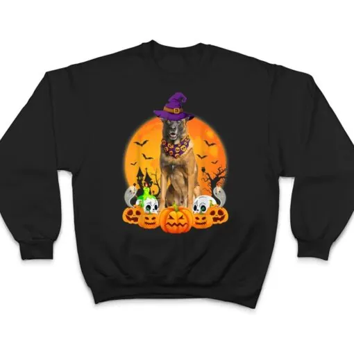 Belgian Malinois Witch Pumpkin Halloween Dog Lover Funny T Shirt