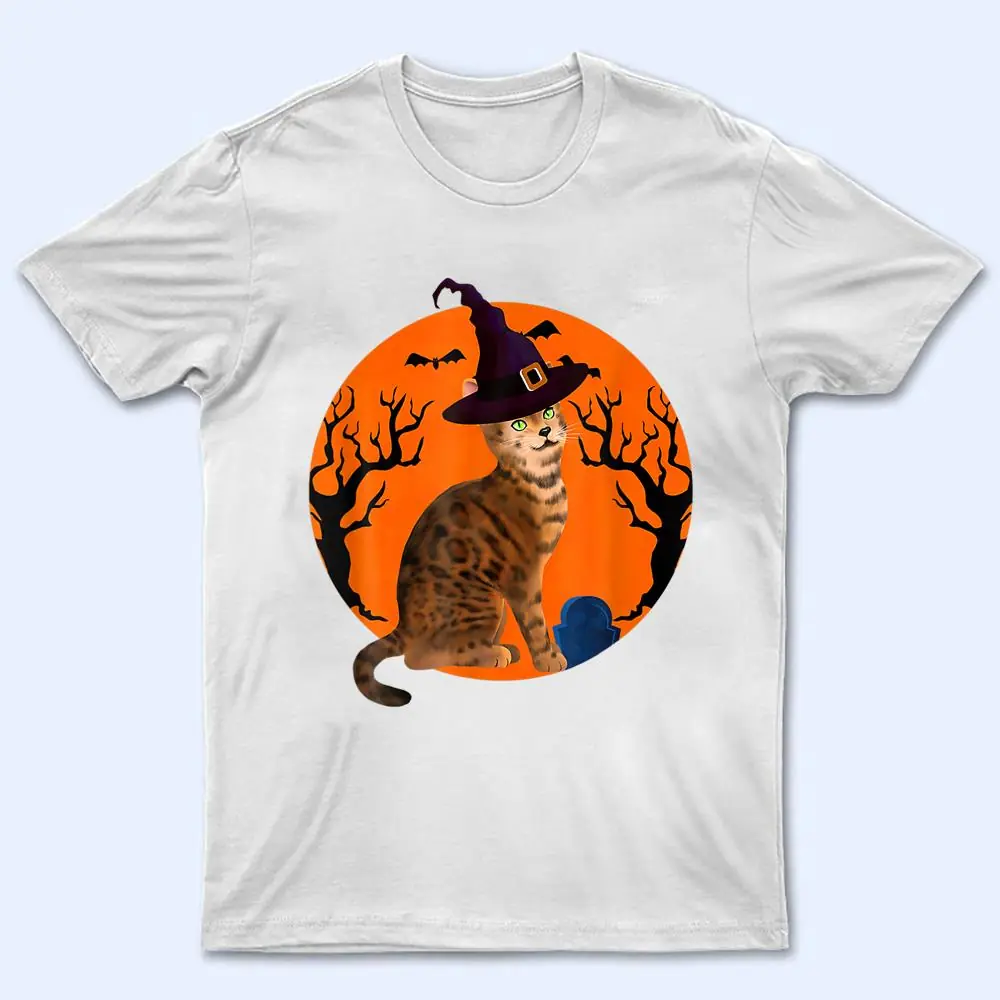 Bengal Cat Halloween Witch Hat And Moon T Shirt Bengal Cat Halloween Witch Hat And Moon T Shirt