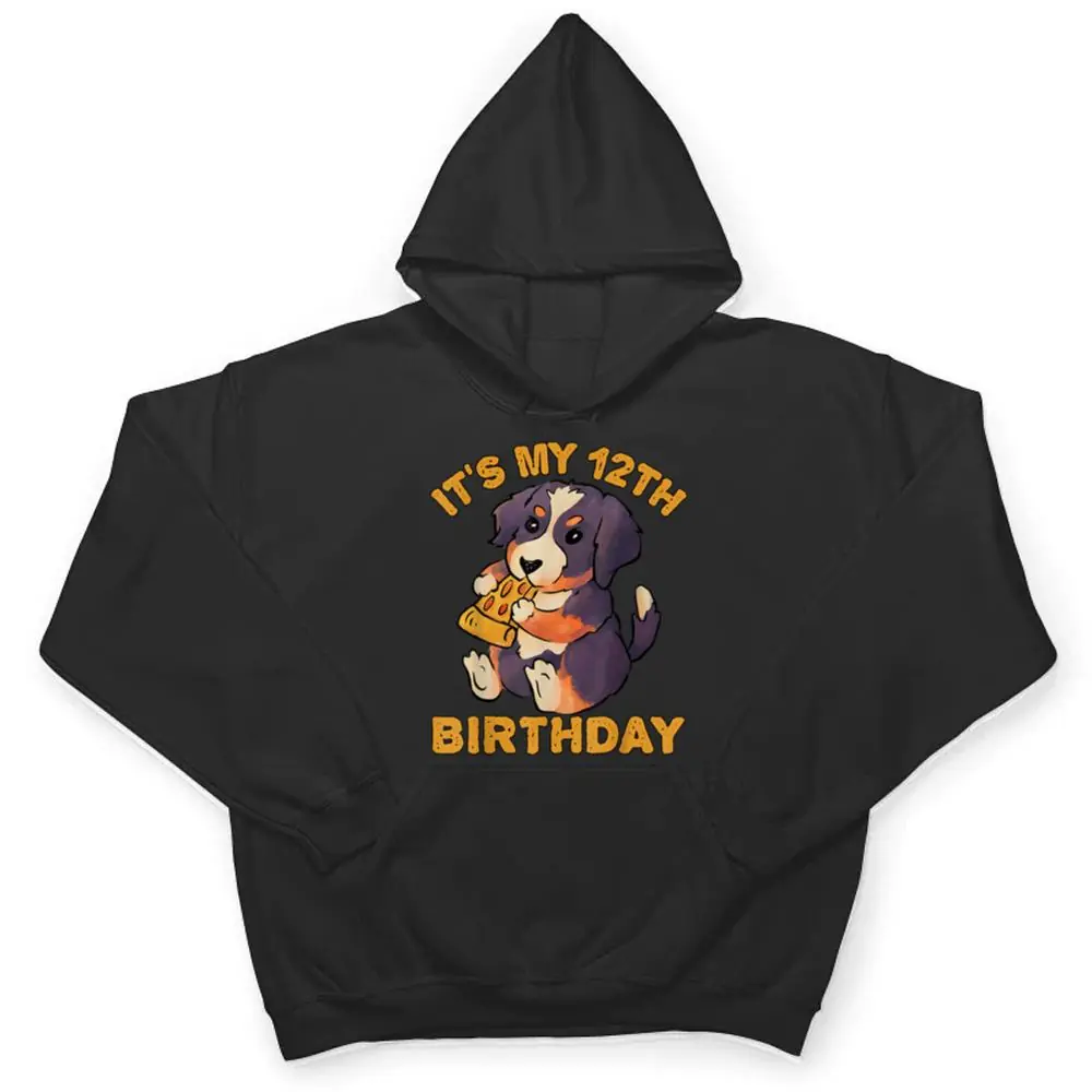 Bernese-Mountain-Dog-Eating-Pizza-Its-My-12th-Birthday-T-Shirt-3 Bernese Mountain Dog Eating Pizza It's My 12th Birthday T Shirt