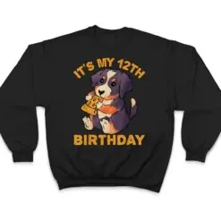 Bernese Mountain Dog Eating Pizza It's My 12th Birthday T Shirt Bernese Mountain Dog Eating Pizza It's My 12th Birthday T Shirt