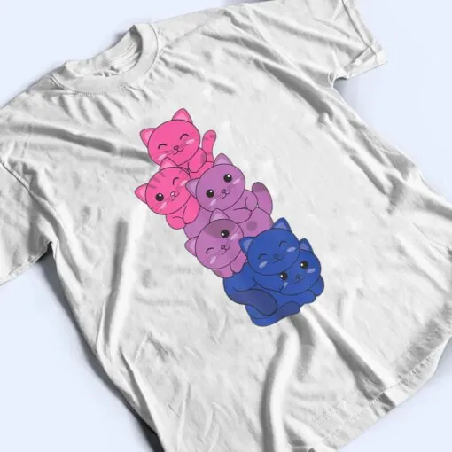 Bi Flag Pride LGBTQ Cats Bisexual cat T Shirt
