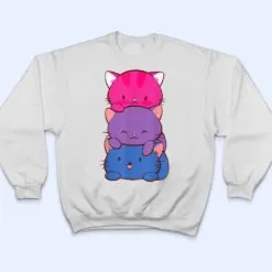 Bisexual Pride Kawaii Kitty Cat Stack Anime T Shirt Bisexual Pride Kawaii Kitty Cat Stack Anime T Shirt