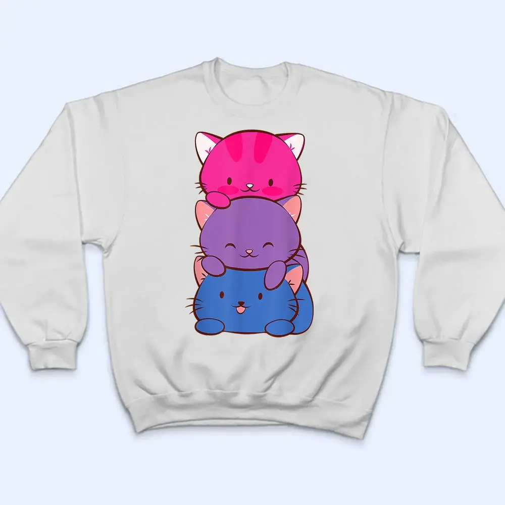 Bisexual-Pride-Kawaii-Kitty-Cat-Stack-Anime-T-Shirt-4 Bisexual Pride Kawaii Kitty Cat Stack Anime T Shirt