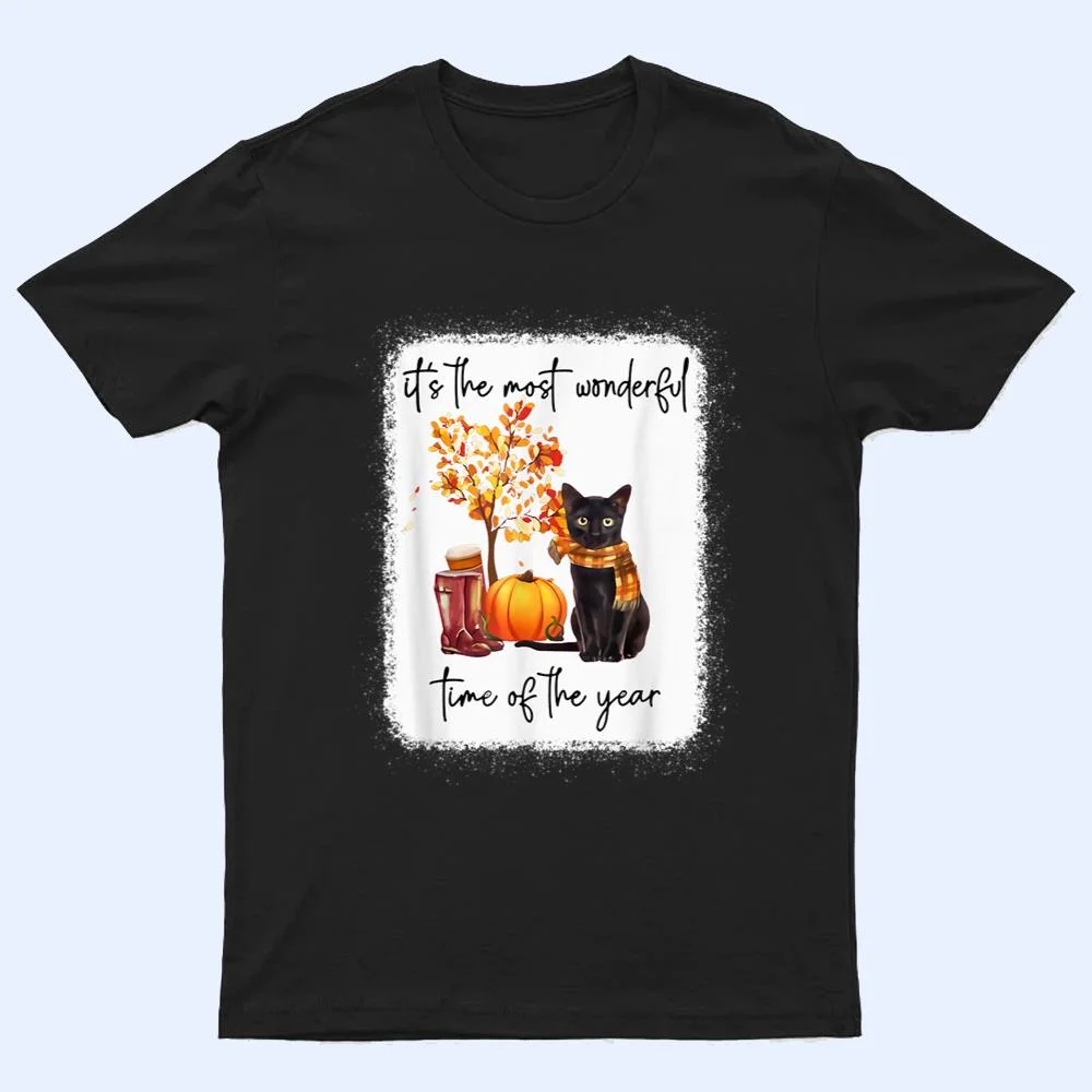 Black Cat Fall Itu2018s The Most Wonderful Time Of The Year T Shirt Black Cat Fall Itu2018s The Most Wonderful Time Of The Year T Shirt