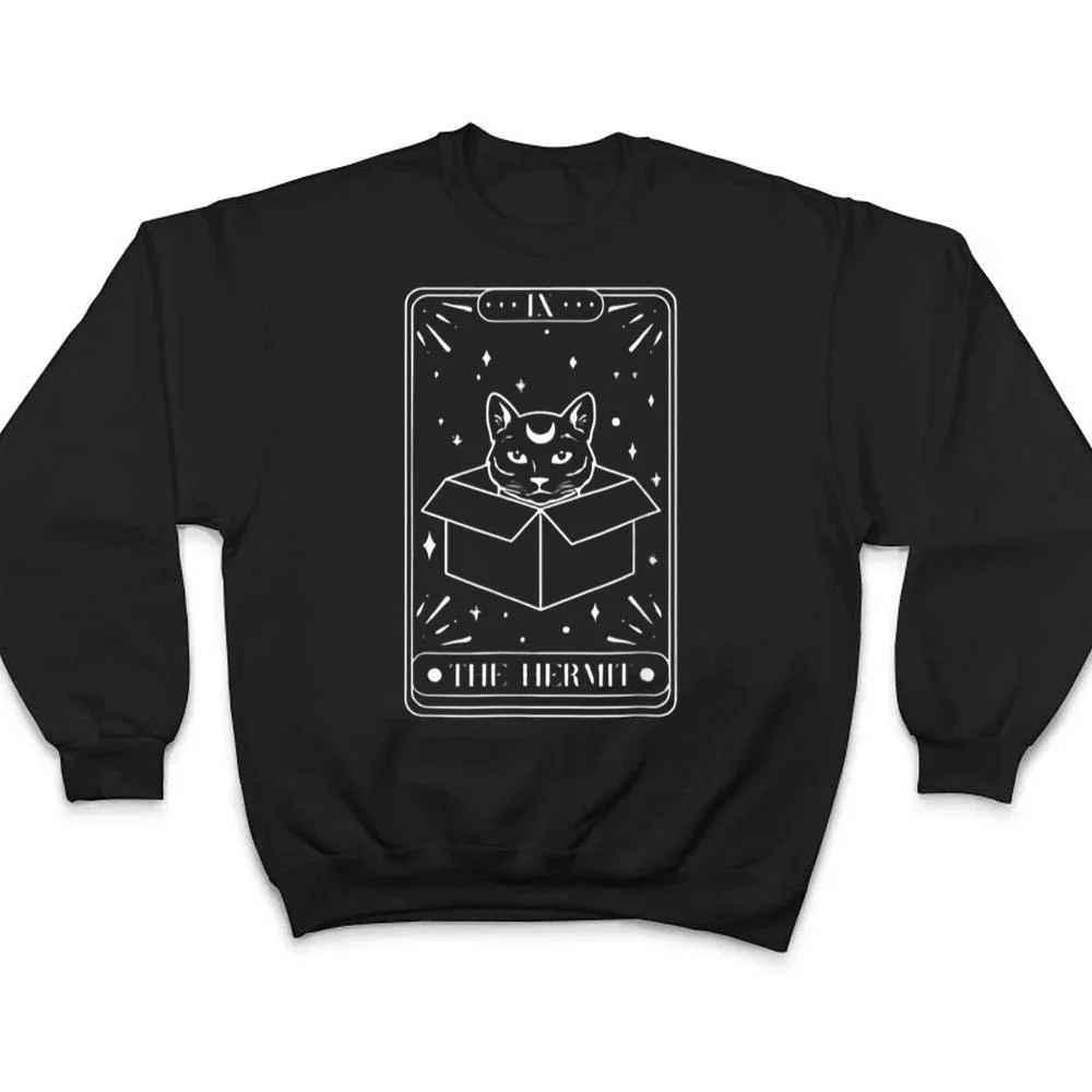 Black-Cat-Halloween-Boho-Gothic-Witchcraft-Cat-Arot-Card-T-Shirt-4 Black Cat Halloween Boho Gothic Witchcraft Cat Arot Card T Shirt