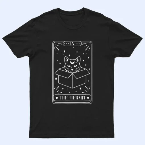 Black Cat Halloween Boho Gothic Witchcraft Cat Arot Card T Shirt